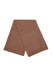 Brown women's scarf with a wool blend SZADT-0202-89(Z25), view of the folded product on a white background.