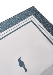 Black women's scarf with logo SZADT-0192-9P(W26), close-up of the product detail on a white background.