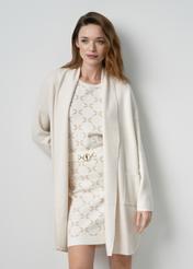 Cream women's basic cardigan KARDT-0041-12(W24)-02