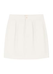 Cream denim mini skirt SPCDT-0126-0B(W26) - front product view, on white background.