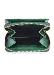 Green croco women's leather wallet TOREC-0952-51(W25) - top view of the open product on a white background.