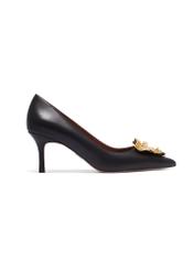 Women's leather high heels in black BUTYD-1298-99(Z26), side view of the product on a white background.