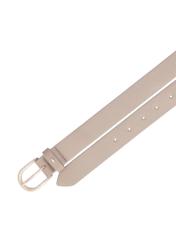 Beige leather women's belt PASDS-0345-1B(Z26), top view of the product on a white background.