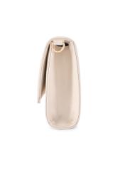 Cream clutch bag TOREC-1210-0B(W26) - side view of the product, on a white background.