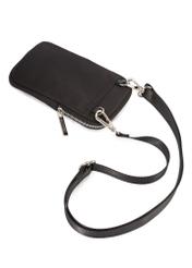 Black fabric women's bag TOREN-0331-99(Z25), product view with strap on white background.