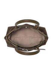 Women's khaki suede handbag TORES-1192-55(Z25), product view inside on white background.