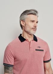 Salmon men's polo shirt POLMT-0068-43(W24)-01