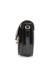 Black women's shoulder bag TOREC-1048-99(Z25), product visible from the side, view on a white background.