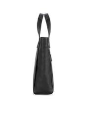 Black leather shopper bag TORES-0993-99(W24)-04