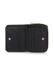 Small black women's wallet with monogram POREC-0349A-99(Z25), product view inside on white background.