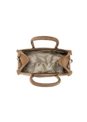 Beige suede handbag TORES-1191-1B(W26)