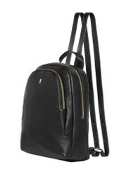 Black leather women's backpack TORES-1355-9I(Z26), diagonal product view on white background.