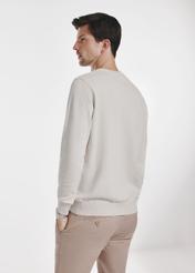 Light beige men's sweater with logo SWEMT-0114-80(Z24)-2