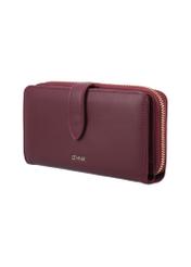 Burgundy large women's wallet POREC-0444-4D(Z26) - diagonal product view, on a white background.