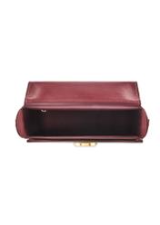 Burgundy women's trunk handbag TOREC-1080-49(Z25) - top view of the product on a white background.