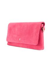 Pink suede women's handbag TORES-1247-5E(W26) - product view slightly diagonal, on a white background.