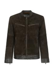 Men's brown leather jacket KURMS-0303-1287(W23)-04