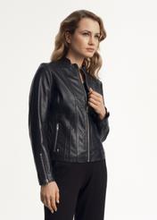 Women's leather waist jacket KURDS-0460-5426(Z23)-01