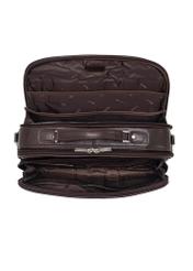 Dark brown leather business travel bag TB-214A-90(KS)-06