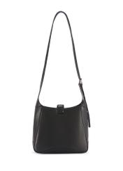 Black leather shoulder bag TORES-1211-9I(W26) - product view from the back, on a white background.