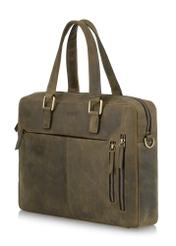 Men's khaki leather bag TORMS-0321-51(W23)-02