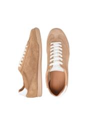 Beige leather sports shoes BUTYM-0534-1B(W26), top view of the product on a white background.