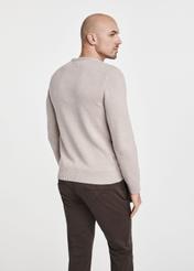 Beige men's cotton sweater SWEMT-0147-81(Z24)-06