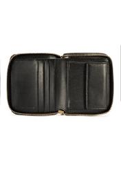 Black leather women's wallet PORES-0972-99(Z25), product view from the inside on a white background.