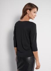 Black women's blouse BLUDT-0156-99(W24)-03