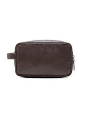Brown men's cosmetic bag TORMS-0463-1H(Z26), product view from the back on a white background.