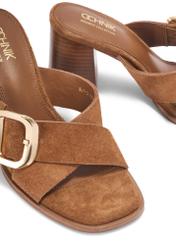 Women's suede mules with a block heel BUTYD-1228-1D(W26)