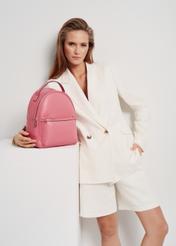 Pink imitation leather women's backpack TOREC-0920-31(W24)-06