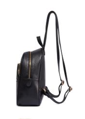 Black leather women's backpack TORES-1345-9I(Z26), side product view on white background.