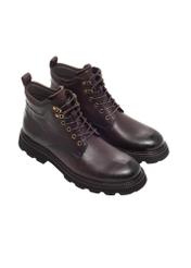 Men's dark brown leather Chelsea boots BUTYM-0558-1I(Z26), diagonal product view on white background.