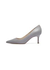 Women's gray leather pumps BUTYD-1031A-9B(Z26), side product view on white background.