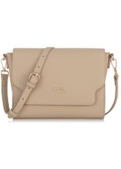 Beige imitation leather women's postbag TOREC-0899-81(W24)-01