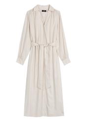 Light beige women's midi dress SUKDT-0269-1A(W26) - front product view, on white background.