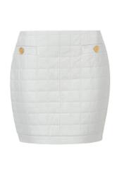 White quilted leather skirt SPCDS-0067-1057(W23)-04