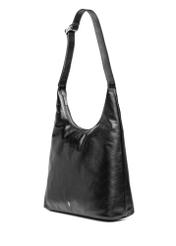Black large leather women's handbag TORES-1225-99(W26) - diagonal product view, on a white background.
