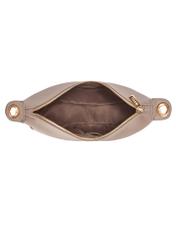 Beige women's handbag in hobo style TOREC-0829 A-80(Z 25), product view from the inside on a white background.