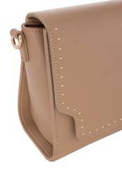 Beige imitation leather women's postbag TOREC-0899-80(W24)-06