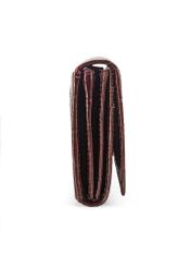 Women's leather burgundy wallet PORES-0889B-49(Z25), product view from the side on a white background.