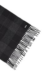 Gray men's checkered scarf SZAMT-0092-9B(Z26), close-up of the product detail on a white background.