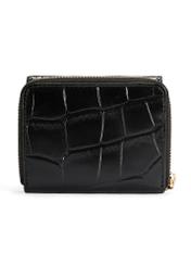Black leather women's wallet PORES-0906A-97(Z25), product view from the back on a white background.