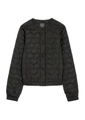 Black women's quilted jacket KURDT-0630-99(W26), front product view on white background.