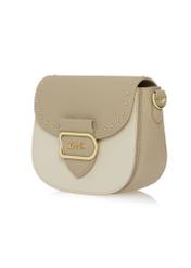 Cream women's messenger bag with studs TOREC-0880A-81(W25)-02