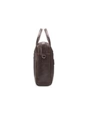 Brown leather men's bag TORMS-0459-89(Z25), product view from the side on a white background.