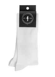 Men's long ribbed socks SKAMT-0195-11(W25), front view of the product in the package, view on a white background.