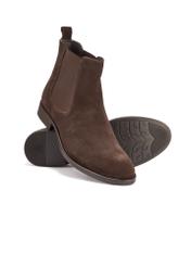 Brown suede men's Chelsea boots BUTYM-0463-90(Z25), diagonal product view on white background.