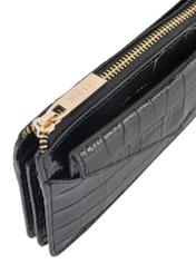 Black large croco leather handbag TORES-1132-9G(Z26) - close-up detail, on white background.